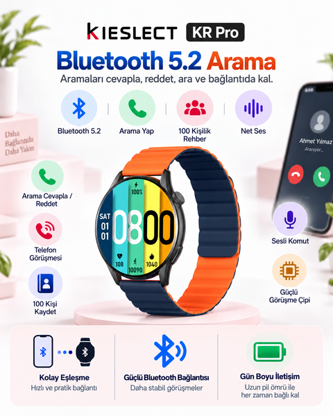 Kieslect KR Pro Amoled Ekranlı Arama Özellikli Akıllı Saat