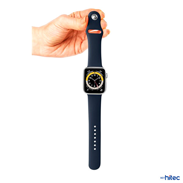 ScHitec 42-49MM Yeni Nesil Apple Uyumlu Silikon Lacivert Akıllı Saat Kordonu