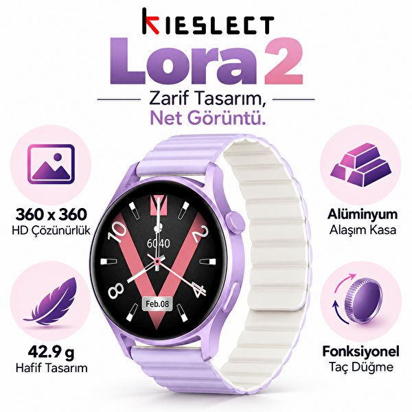 Kieslect Lady Lora 2 Mor Akıllı Saat