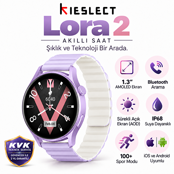 Kieslect Lady Lora 2 Mor Akıllı Saat