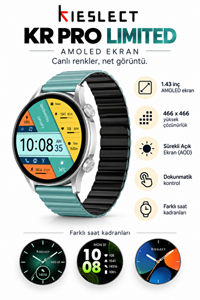 Kieslect KR Pro Limited Amoled Ekran Akıllı Saat