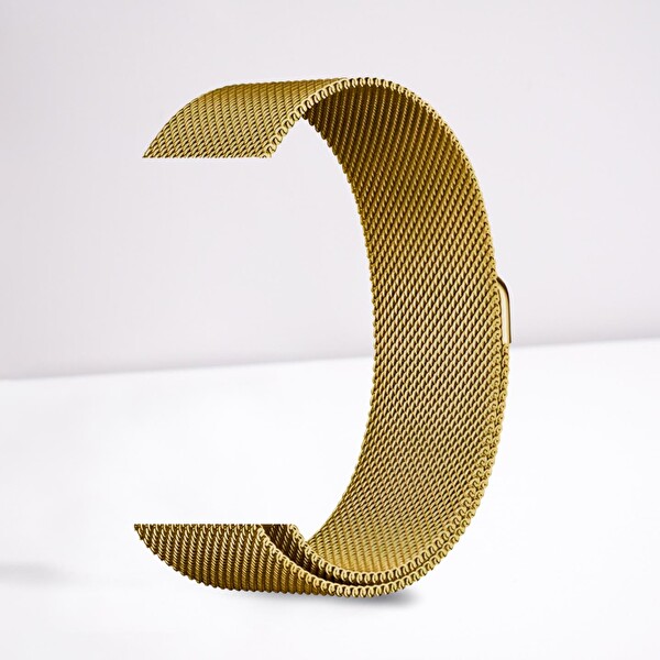 Cosmostech Apple Watch 1-2-3-4-5-6-SE-7-8-Ultra Uyumlu 42-44-45-49 MM Metal Akıllı Saat Gold Kordon ve Kayışı