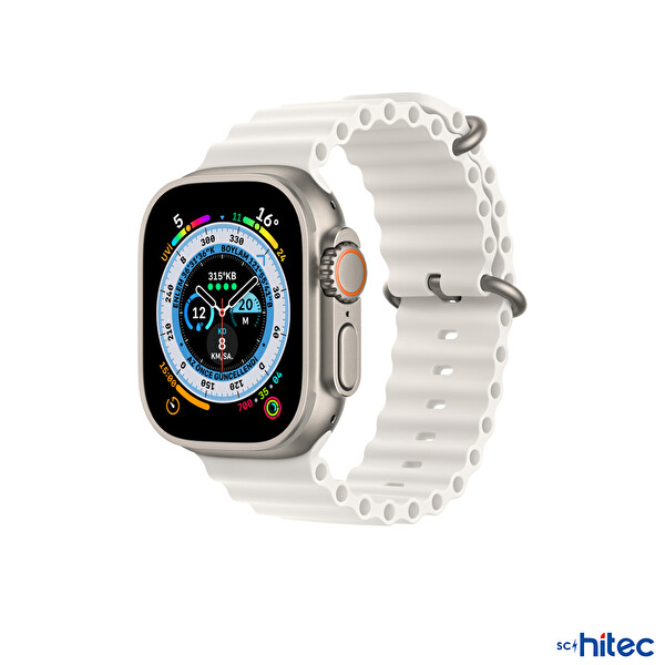 ScHitec 42-49 MM Yeni Nesil Apple Uyumlu Silikon Beyaz Akıllı Saat Kordonu