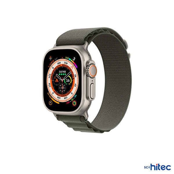 ScHitec 42-44 MM Yeni Nesil Apple Uyumlu Hasır Kancalı Yeşil Akıllı Saat Kordonu