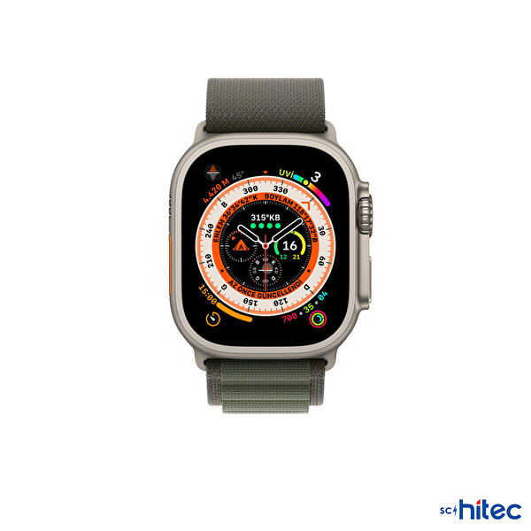 ScHitec 42-44 MM Yeni Nesil Apple Uyumlu Hasır Kancalı Yeşil Akıllı Saat Kordonu