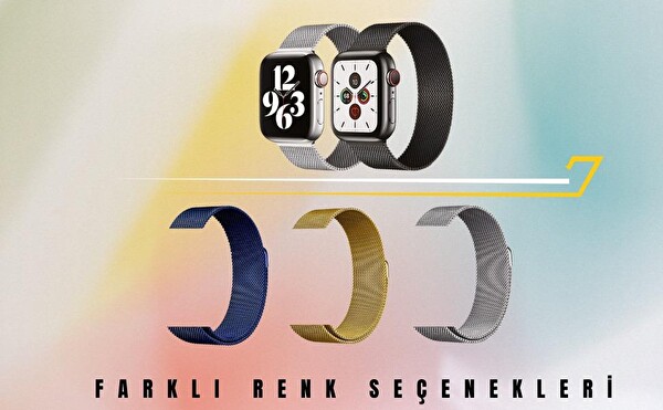 Cosmostech Apple Watch 1/2/3/4/5/6/SE/7/8/Ultra Uyumlu Milano Seri 42 MM 44 MM 45 MM 49 MM Siyah Metal Akıllı Saat Kordonu