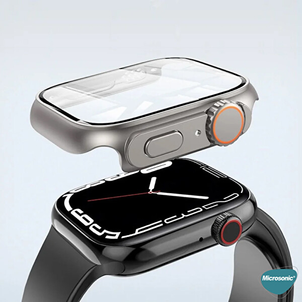 Microsonic Apple Watch Se 2022 44mm Kılıf Apple Watch Ultra Dönüştürücü Ekran Koruyucu Kasa Yıldız Işığı