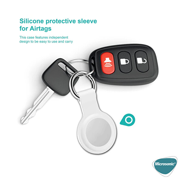 Microsonic Apple Airtag Kılıf, Liquid Silicone Protective Case Kırmızı