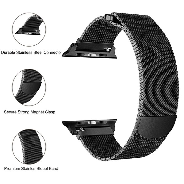 Microsonic Apple Watch Se 44mm Milanese Loop Kordon Siyah