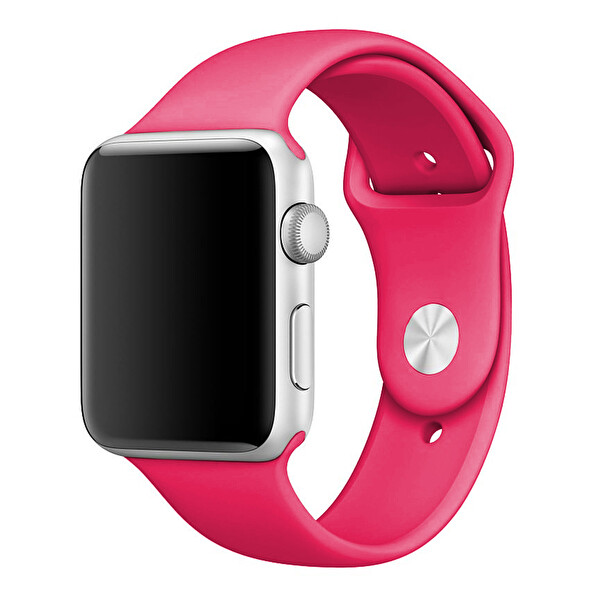 Apple Watch 42mm Silikon Kordon Koyu Pembe