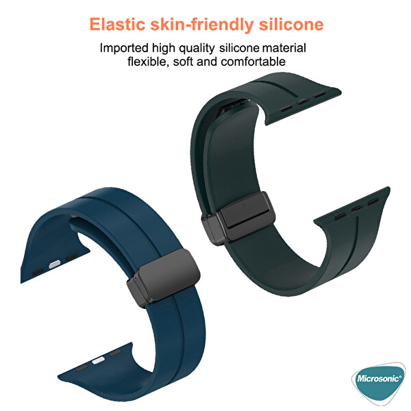 Microsonic Apple Watch Se 44mm Kordon Ribbon Line Gri