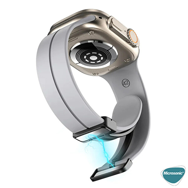 Microsonic Apple Watch Se 44mm Kordon Ribbon Line Beyaz