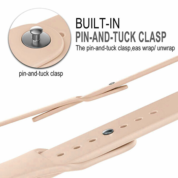 Microsonic Apple Watch Se 44mm Silikon Kordon Rose Gold