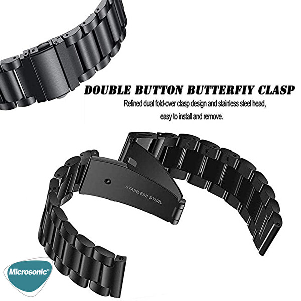Microsonic Garmin Forerunner 158 Metal Stainless Steel Kordon Gümüş