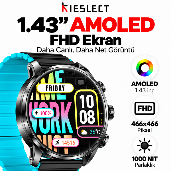 Kieslect Kr2 Siyah Akıllı Saat
