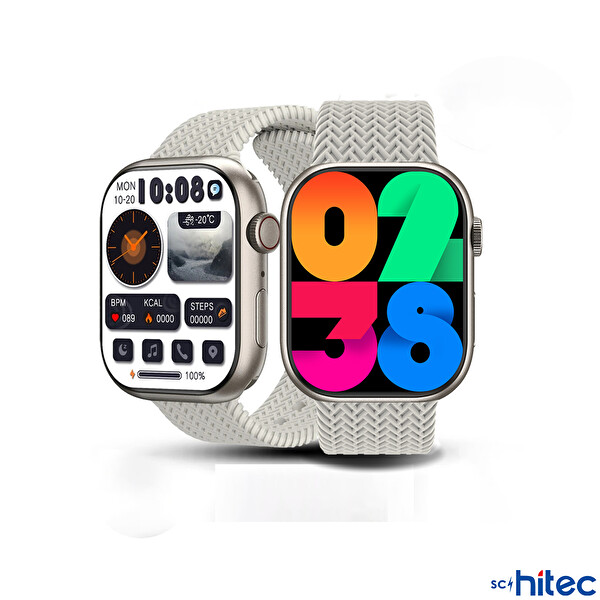 ScHitec Watch Hk9 Pro Plus Amoled Ekran Android iOS Harmonyos Uyumlu Akıllı Saat Gri