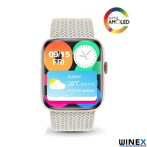 Winex Watch HK9 Pro Plus Amoled Ekran Android iOs HarmonyOs Uyumlu Krem Akıllı Saat
