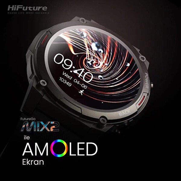HiFuture FutureGo Mix2 36MM Amoled Ekran Sesli Arama Özellikli Turuncu Akıllı Saat
