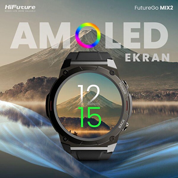 HiFuture FutureGo Mix2 36MM Amoled Ekran Sesli Arama Özellikli Turuncu Akıllı Saat