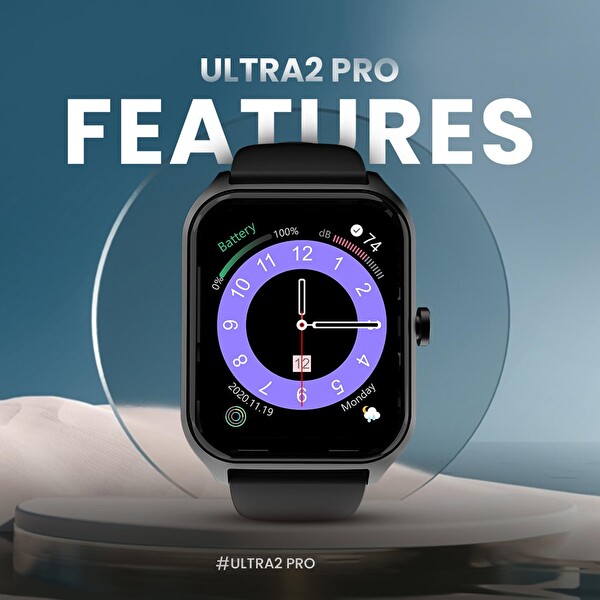 HiFuture Ultra 2 Pro Sesli Görüşme Özellikli 45 MM Siyah Akıllı Saat