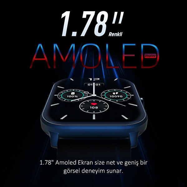 Kieslect KS Mini Amoled Ekranlı 44.6 MM Mavi Akıllı Saat