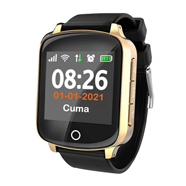 Tsmart Tsmart Twatch Suya Dayanıklı Yetişkin Alzheimer GPS Takip Altın Rengi Akıllı Saat