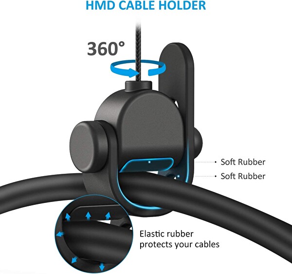 Kiwi Design VR Kablo Yönetimi 3 Paket VR Makara Sistemi Siyah