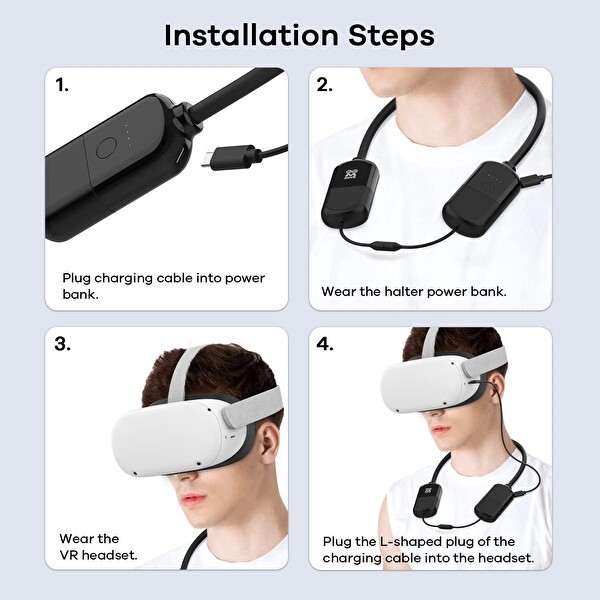 AMVR 8000 mAh Pil Paketi Quest 2-Quest Pro-Meta ile Uyumlu