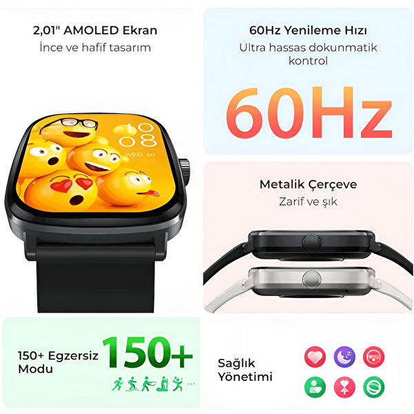 Haylou RS5 Sesli Görüşme Siyah Akıllı Saat