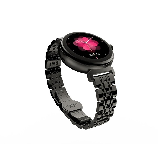 HiFuture Future Aura Bluetooth 5.2 27 MM Amoled Ekran Sesli Arama Özellikli Akıllı Saat Siyah