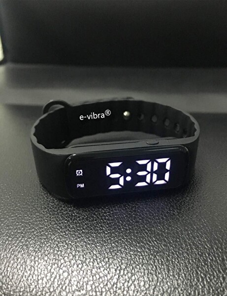 E-Vibra Tuvalet Eğitimi Saati Sessiz Titreşimli Alarm Siyah - Büyük