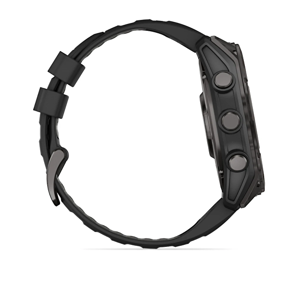 Garmin Fenix 8 51 MM Amoled Slate Gri - Siyah Silikon Kayışlı Akıllı Saat