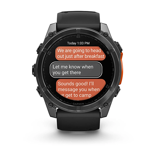 Garmin Fenix 8 51 MM Amoled Slate Gri - Siyah Silikon Kayışlı Akıllı Saat
