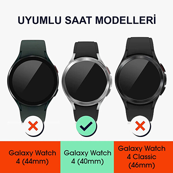 Microsonic Samsung Galaxy Watch 4 40 MM Kılıf 360 Full Round Soft Silicone Şeffaf