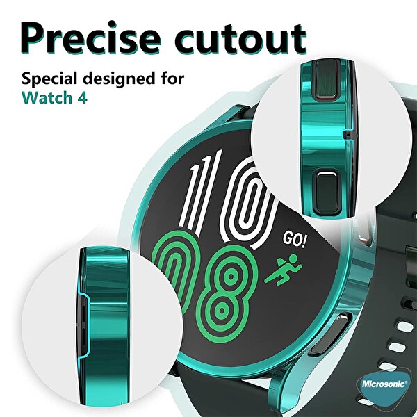 Microsonic Samsung Galaxy Watch 4 40 MM Kılıf 360 Full Round Soft Silicone Şeffaf