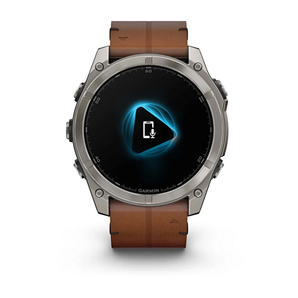 Garmin Fenix 8 51 MM Amoled Sapphire Karbon Gri DLC Deri Kayışlı Akıllı Saat