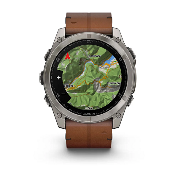 Garmin Fenix 8 51 MM Amoled Sapphire Karbon Gri DLC Deri Kayışlı Akıllı Saat