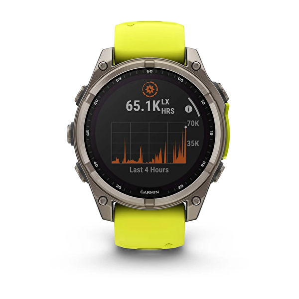 Garmin Fenix 8 47 MM Solar Sapphire Titanyum Amp Sarı-Grafit Silikon Kayışlı Akıllı Saat