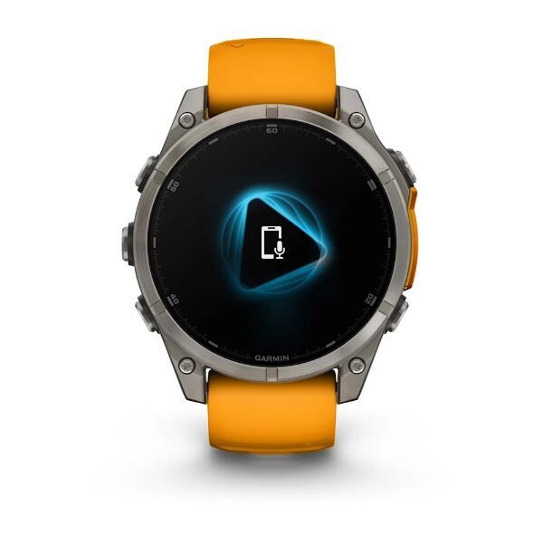 Garmin Fenix 8 47 MM Amoled Sapphire Titanyum Turuncu/Grafit Silikon Kayışlı Akıllı Saat
