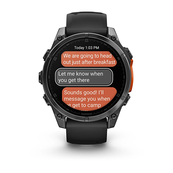 Garmin Fenix 8 47 MM Amoled Slate Gri Siyah Silikon Kayışlı Akıllı Saat