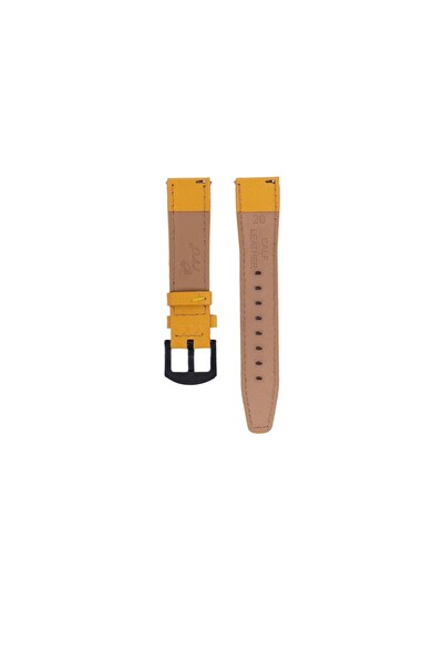 Fro LW38-43 20 MM Hakiki Deri Safiano Siyah Toka Sarı Kordon