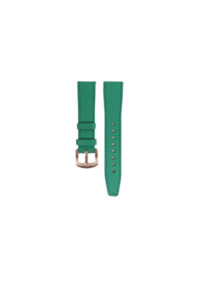 Fro LW38-43 20 MM Hakiki Deri Safiano Gold Toka Yeşil Kordon