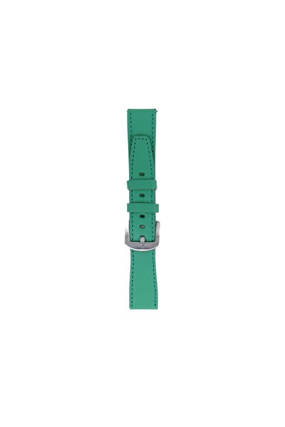 Fro LW38-43 20 MM Hakiki Deri Safiano Silver Toka Yeşil Kordon