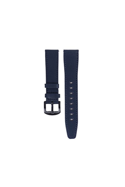Fro LW38-43 20 MM Hakiki Deri Düz Siyah Toka Lacivert Kordon