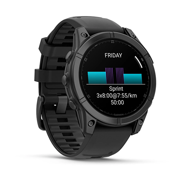 Garmin Fenix E 47 MM Amoled Slate Gri Siyah Silikon Kayışlı Akıllı Saat