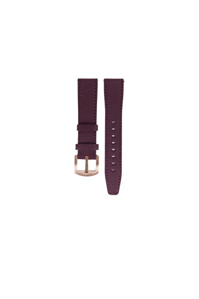 Fro LW38-43 20 MM Hakiki Deri Safiano Bordo Kordon Gold Toka