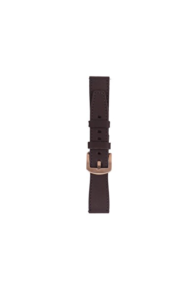 Fro LW38-43 20 MM Hakiki Deri Düz Kahverengi Kordon Gold Toka