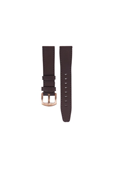 Fro LW38-43 20 MM Hakiki Deri Düz Kahverengi Kordon Gold Toka