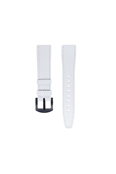 Fro LW38-43 20 MM Hakiki Deri Kroko Beyaz Kordon Siyah Toka