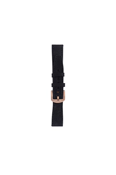 Fro LW38-43 20 MM Hakiki Deri İguana Siyah Kordon Gold Toka